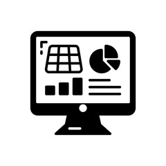 Solar Monitoring System icon in vector. Illustration