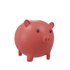 piggy bank isolated on white.Pink piggy bank.Symbol of goals in savings.investing and business,money .3D rendering,illustration