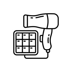 Solar Powered Hair Dryer icon in vector. Illustration