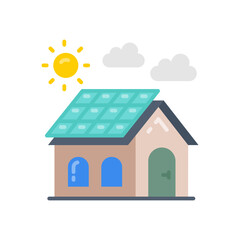 Solar House icon in vector. Illustration