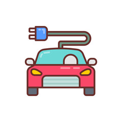 Solar Car icon in vector. Illustration