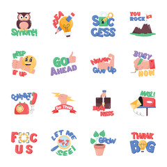 Set of Job Hunting Flat Stickers 

