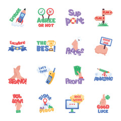 Bundle of Job Search Flat Stickers 

