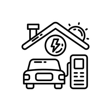EV Home Alert Charging icon in vector. Illustration