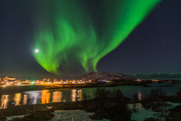 Aurora Borealis over Norway's Sommaroy Peninsula in March
