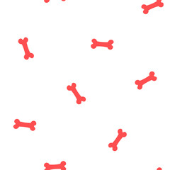 Seamless pattern with pink bones