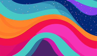 Rainbow modern illustration download vector. Rainbow download. Night rainbow.
