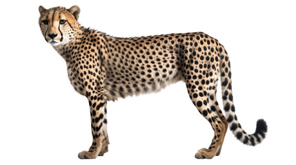 Cheetah isolated on transparent background created with generative AI technology