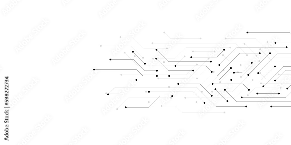 Poster Circuit board texture with communication technology concept. Creative vector illustration Generative AI