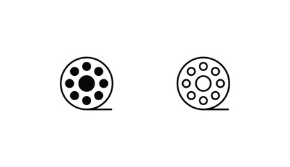 movie reel icon design with white background stock illustration