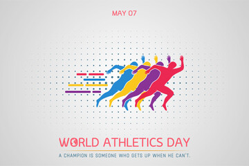 vector illustration of world athletics day good for world athletics day celebration on 7th May. flat design. flyer design.
