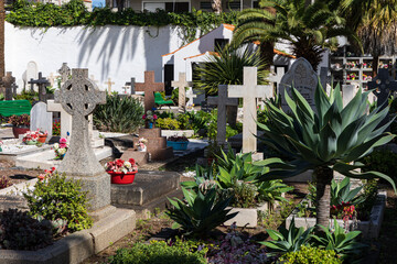 English Cemetery, built by and for Anglican settlers in Puerto de la Cruz, Canary island of...