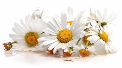 Fototapeta na wymiar Art daisies summer white flower isolated. AI generated.