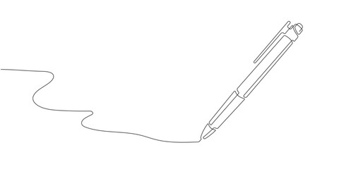 Ballpoint pen.Pen continuous line .One line drawing.Pencil illustration.