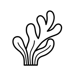 Seaweed mermaid cartoon outline icon