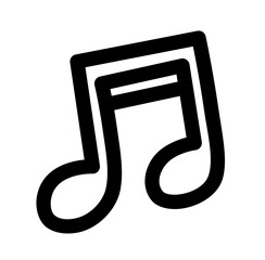 Cute music note outline icon
