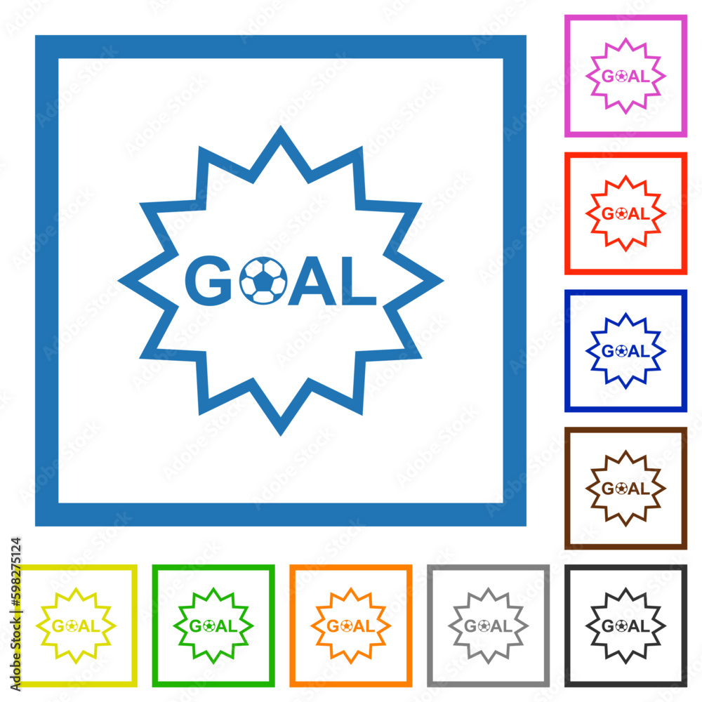 Canvas Prints goal sticker with sharp edges outline flat framed icons