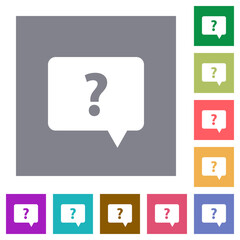 Rounded square help chat bubble solid square flat icons