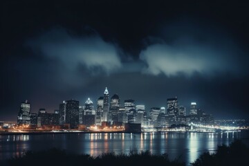 City skyline night. Generate Ai
