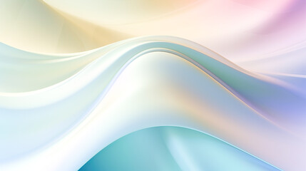 パールホワイトのエレガントなウェーブ背景　Generative AI