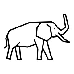 elephant with a line style suitable for an icon or logo