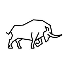 bull with line style suitable for an icon or logo