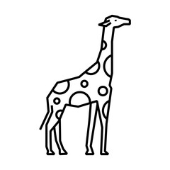 giraffe with line style suitable for icon or logo