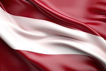 Red and white background, waving the national flag of Austria, waved a highly detailed close-up. Created with Generative AI Technology