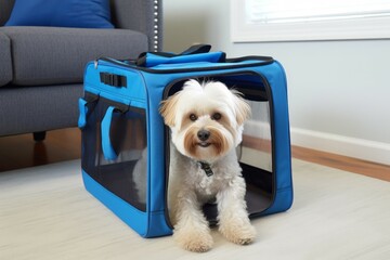 Dog sit carrier box. Generate Ai