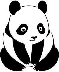 Panda bear cartoon | Cute Panda sitting vector illustration | Digital art