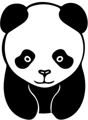 Panda bear vector | Cute Panda illustration | Logo | Silhouette of Panda 