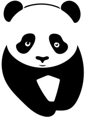 Fototapeta premium Panda with a smile vector | Panda face on a white background illustration