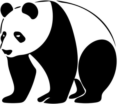 Panda beautiful vector | Silhouette of a Panda | Vector illustration design