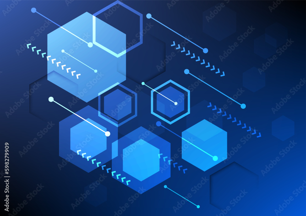 Poster abstract background technology hexagon conveys the internals of the digital systems working behind t