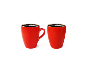 bright red coffee mug isolated PNG transparent
