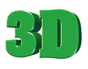 3d green number isolated