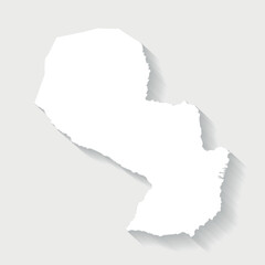 Simple white Paraguay map on gray background, vector, illustration, eps 10 file