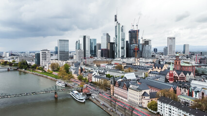 Frankfurt am Main skyline Luftaufnahme
