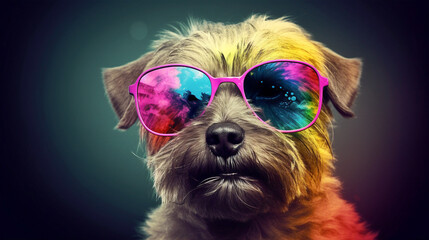 Adorable Norfolk Terrier with Glasses Portrait. Too cool for school.