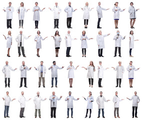 Obraz premium group of doctors in full length isolated on white