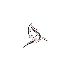 Beuty woman logo design vector illustration