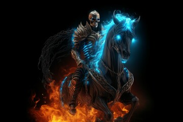 Obraz na płótnie Canvas Horse demon skeleton. Generate Ai