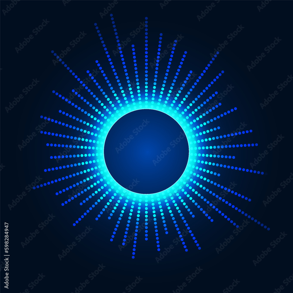 Fototapete Abstract background technology spherical chip that processes commands and transmits data to the Internet network system using high-speed data transmission.