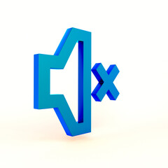 Obraz premium Sound Volume Mute Left Side In White Background