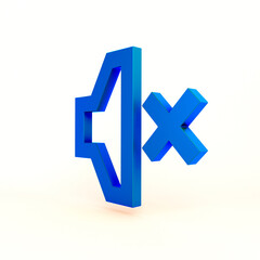 Obraz premium Sound Volume Mute Right Side In White Background