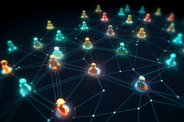 A visual representation of the global social network concept. Ai generated.