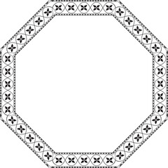 Octagon Frame Flower Octagon frame vector border floral wedding royal filigree ornate art decoration black illustration design classic romantic background for anniversary valentine birthday newborn ne