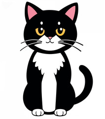 cute cat sticker, mascot isolated, on a white background, vector illustration