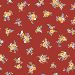 Seamless and liberty style cute floral pattern,