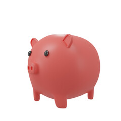 piggy bank isolated on white.Pink piggy bank.Symbol of goals in savings.investing and business,money .3D rendering,illustration